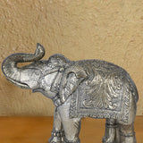 Shining Elephant - Sculpture in White Metal