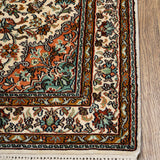 Sangam raha - Hand Knotted Silk Rug In Cream/Mushroom Brown
