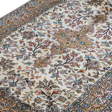 Naqsh-e-Gul -Hand Knotted Silk Rug In  Cream/Light Orange