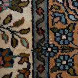 Naqsh-e-Gul -Hand Knotted Silk Rug In  Cream/Light Orange