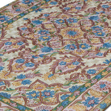 Jahanara - Chain Stitch Embroidery Cotton Rug In Cream/Sand Brown