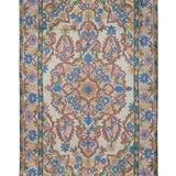 Jahanara - Chain Stitch Embroidery Cotton Rug In Cream/Sand Brown