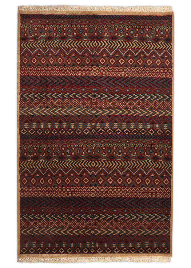 Tarkash - Hand Knotted Wool Rug In Maroon