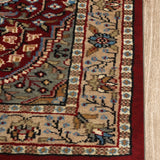 Firdaws - Hand Knotted Wool Rug In Maroon/Beige