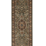 Basilica Bloom - Hand Knotted Wool Rug In Olive Green /Brown