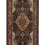 Pushpaleela  - Hand Knotted Wool Rug In Navy Blue/Brown