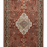 Viraat - Hand Knotted Wool Rug In  Rust/Ivory