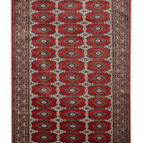 Dawran - Hand Knotted Wool Rug In  Ribbon Red/Ivory