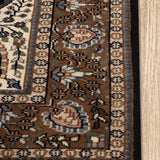 Tassavur - Hand Knotted Wool Rug In Navy Blue/Mushroom