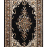 Tassavur - Hand Knotted Wool Rug In Navy Blue/Mushroom