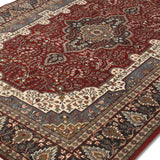 Lalzar - Hand Knotted Wool Rug In  Sangria Maroon/Cream