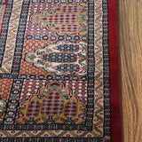 Darbaar - Hand Knotted Wool Rug In Crimson Red/Cream