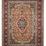 Khaaneh Bagh - Hand Knotted Wool Rug In Russet/Brick Red