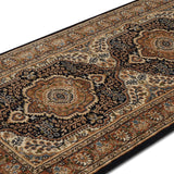 Persian Paradise - Hand Knotted Wool Rug In Mushroom Brown/Navy Blue