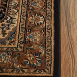 Persian Paradise - Hand Knotted Wool Rug In Mushroom Brown/Navy Blue
