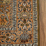Nazm-e-Handasa - Hand Knotted Silk Rug In Lime Green/Peach