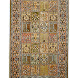 Nazm-e-Handasa - Hand Knotted Silk Rug In Lime Green/Peach