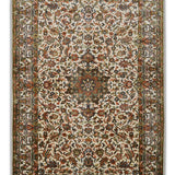Baagicha - Hand Knotted Silk Rug In Cream/Mushroom Brown