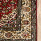 Naqsh - Hand Knotted Silk Rug In Red/Ebony