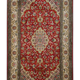 Naqsh - Hand Knotted Silk Rug In Red/Ebony