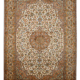 Mahnoor - Hand Knotted Silk Rug In Cream/Russet