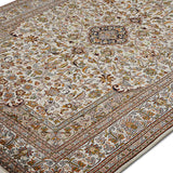 Heer - Hand Knotted Silk Rug In Cream/Mushroom Brown