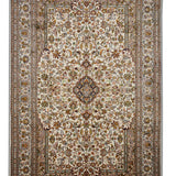 Heer - Hand Knotted Silk Rug In Cream/Mushroom Brown