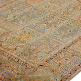 Nafisa - Hand Knotted Silk Rug In Peach/Sage Green