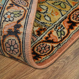 Nafisa - Hand Knotted Silk Rug In Peach/Sage Green