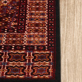 Shabnam - Hand Knotted Wool Rug In Navy Blue/Maroon