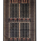 Elysian - Hand Knotted Wool Rug In Navy Blue/Mushroom Brown