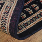 Elysian - Hand Knotted Wool Rug In Navy Blue/Mushroom Brown
