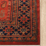 Nazanin Heriz - Hand Knotted Wool Rug In Rust Orange /Black