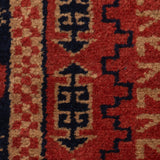 Seraph - Hand Knotted Wool Rug In Rust Orange/Navy Blue