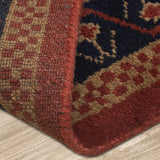 Seraph - Hand Knotted Wool Rug In Rust Orange/Navy Blue