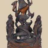 Krishna & Kalia Naag - Sculpture in Brass
