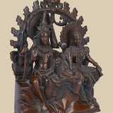 Shiv and Parvati - Sculpture in Brass