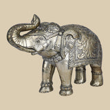Shining Elephant - Sculpture in White Metal