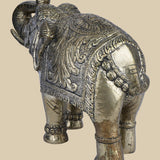 Shining Elephant - Sculpture in White Metal