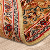 Padmini - Hand Knotted Silk Rug In Fern Green/Peach