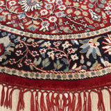 Kashani Saaj - Hand Knotted Wool Rug In Maroon/Navy Blue