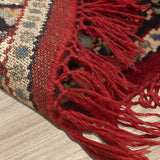 Kashani Saaj - Hand Knotted Wool Rug In Maroon/Navy Blue