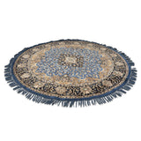 Firoozeh - Hand Knotted Wool Rug In Turkish Blue/Mushroom Brown
