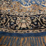 Firoozeh - Hand Knotted Wool Rug In Turkish Blue/Mushroom Brown