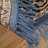 Firoozeh - Hand Knotted Wool Rug In Turkish Blue/Mushroom Brown