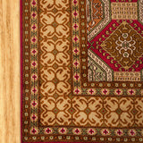 Safaviya - Hand Knotted Silk Rug In Red/Gold