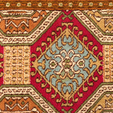Safaviya - Hand Knotted Silk Rug In Red/Gold