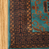 Khorasan - Hand Knotted Wool Rug in Blue/Brown