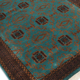 Khorasan - Hand Knotted Wool Rug in Blue/Brown