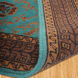 Khorasan - Hand Knotted Wool Rug in Blue/Brown